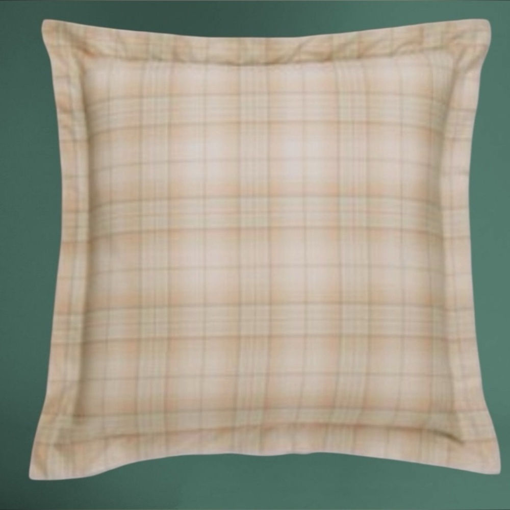Biltmore 26” euro European pillow sham taupe beige sage neutral plaid $68 new